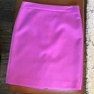 J Crew vivid pink wool pencil skirt, Size 8Petite.